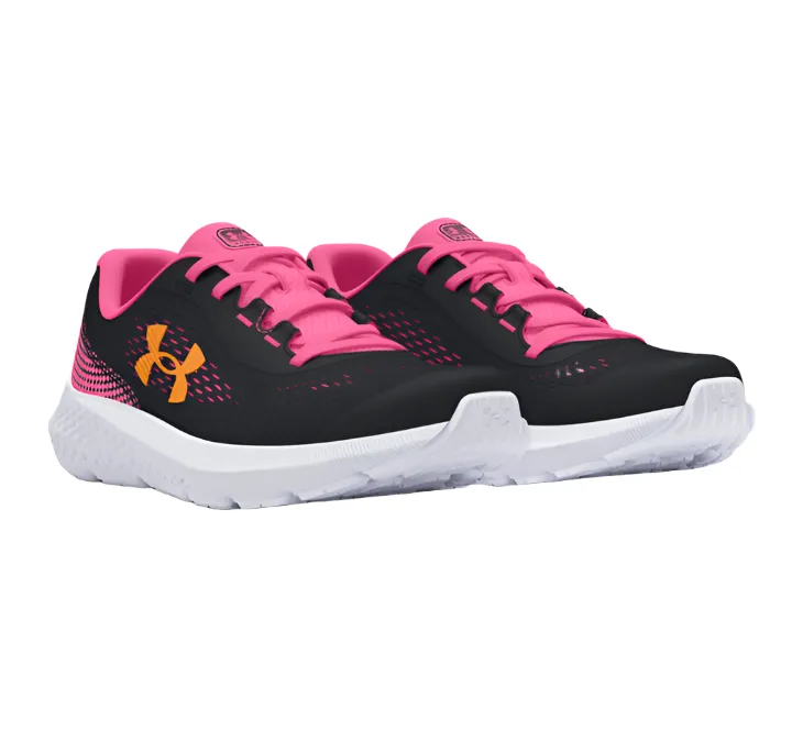 Under Armour Girls Trainer GGS Charged Rogue 4 Black/Pink/Orange