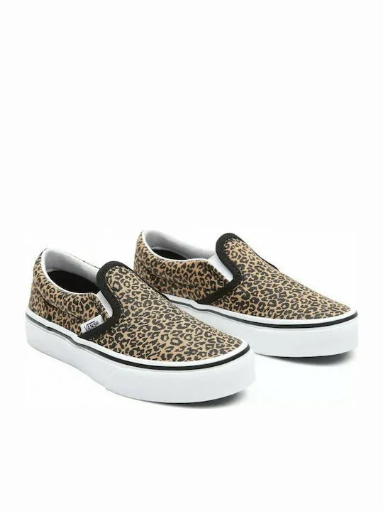 Vans Classic Slip On VN0A4BUTYS51 Children's Leopard Black Sneakers Shoes B807