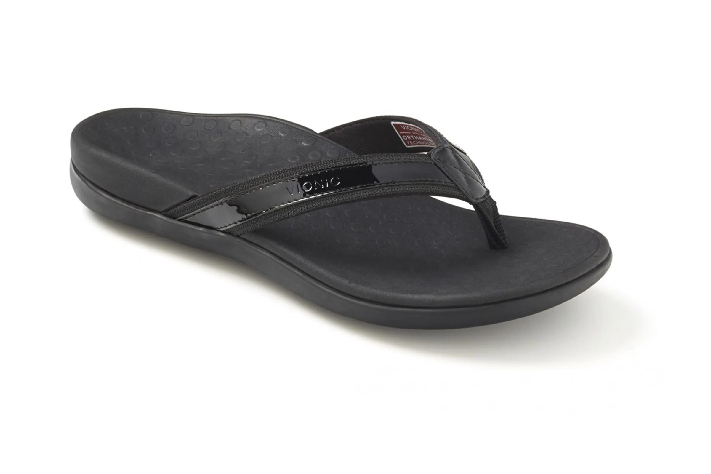 Vionic Tide Sandal Black Patent Women's