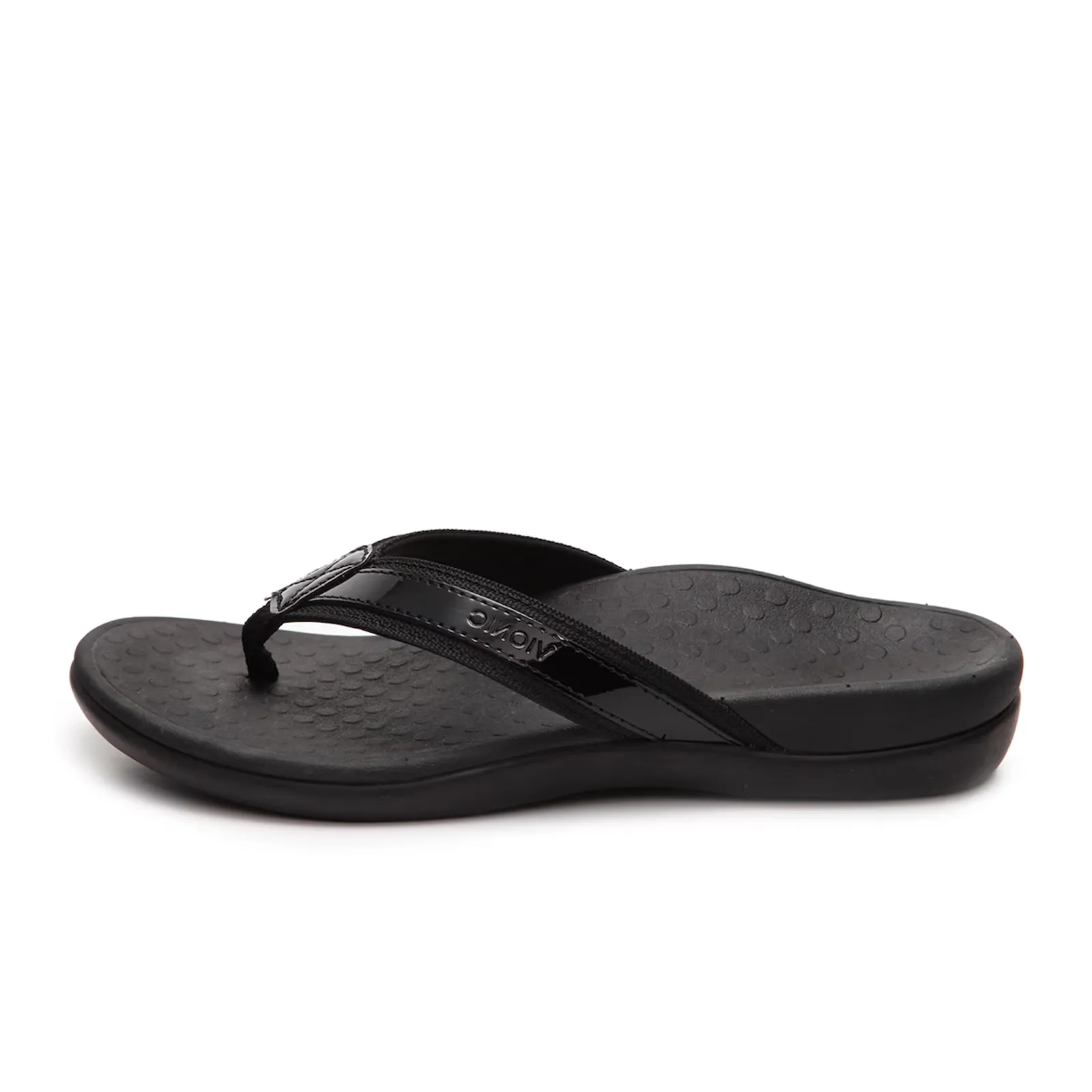 Vionic Tide Sandal (Women) - Black Patent Webbing