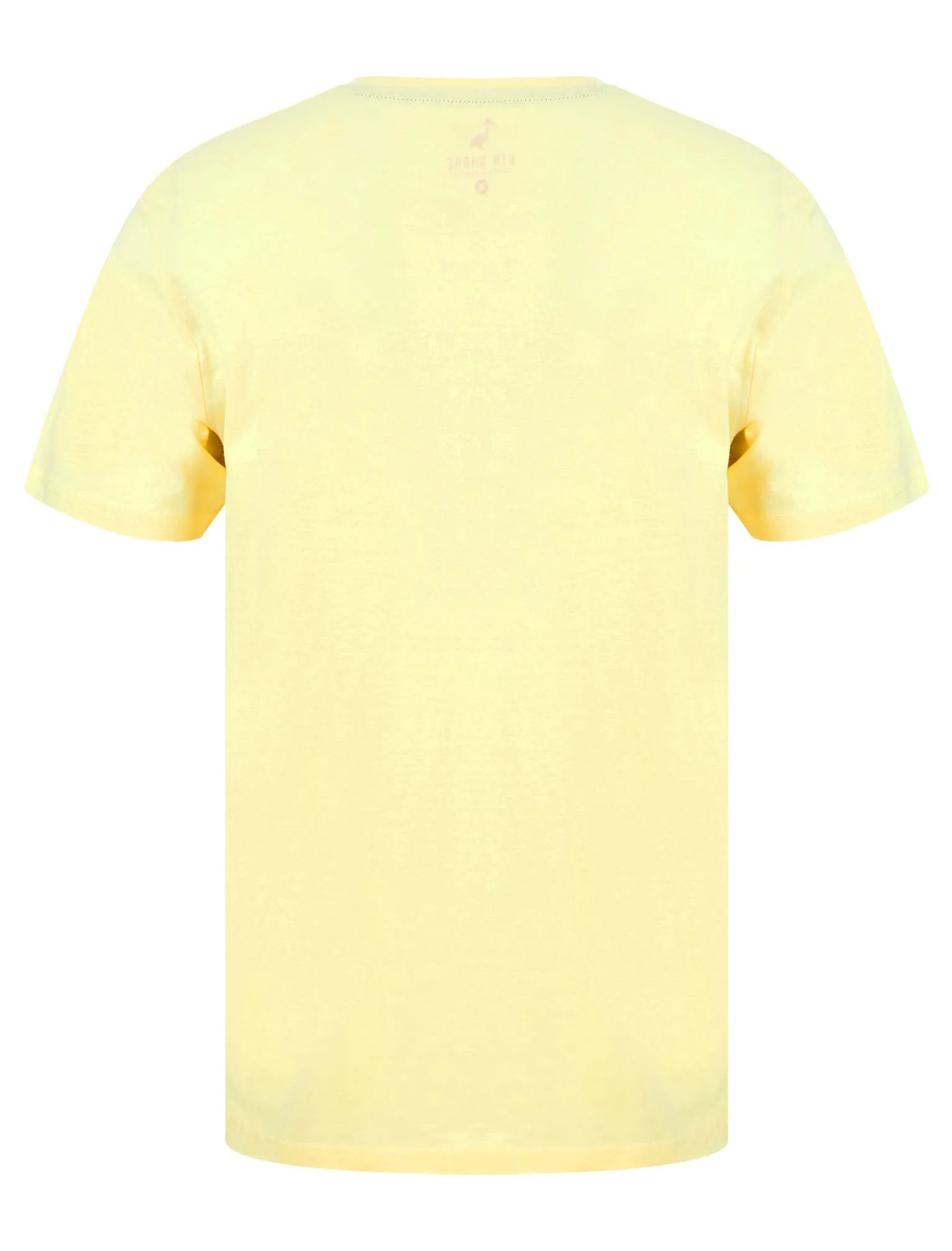 Wave Breakers Motif Cotton Jersey T-Shirt in Pastel Yellow - South Shore