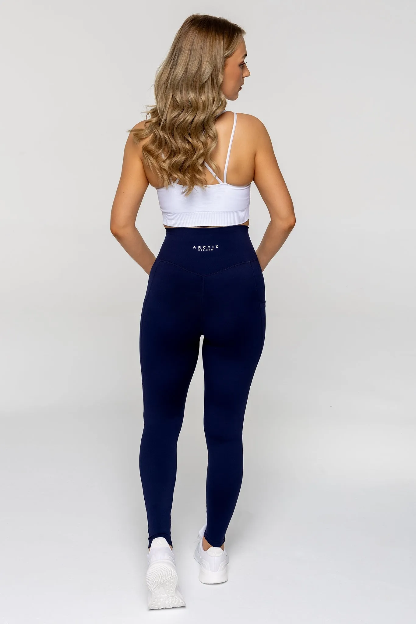 WOMEN'S HIKING LEGGINGS FULL LENGTH DEEP BLUE