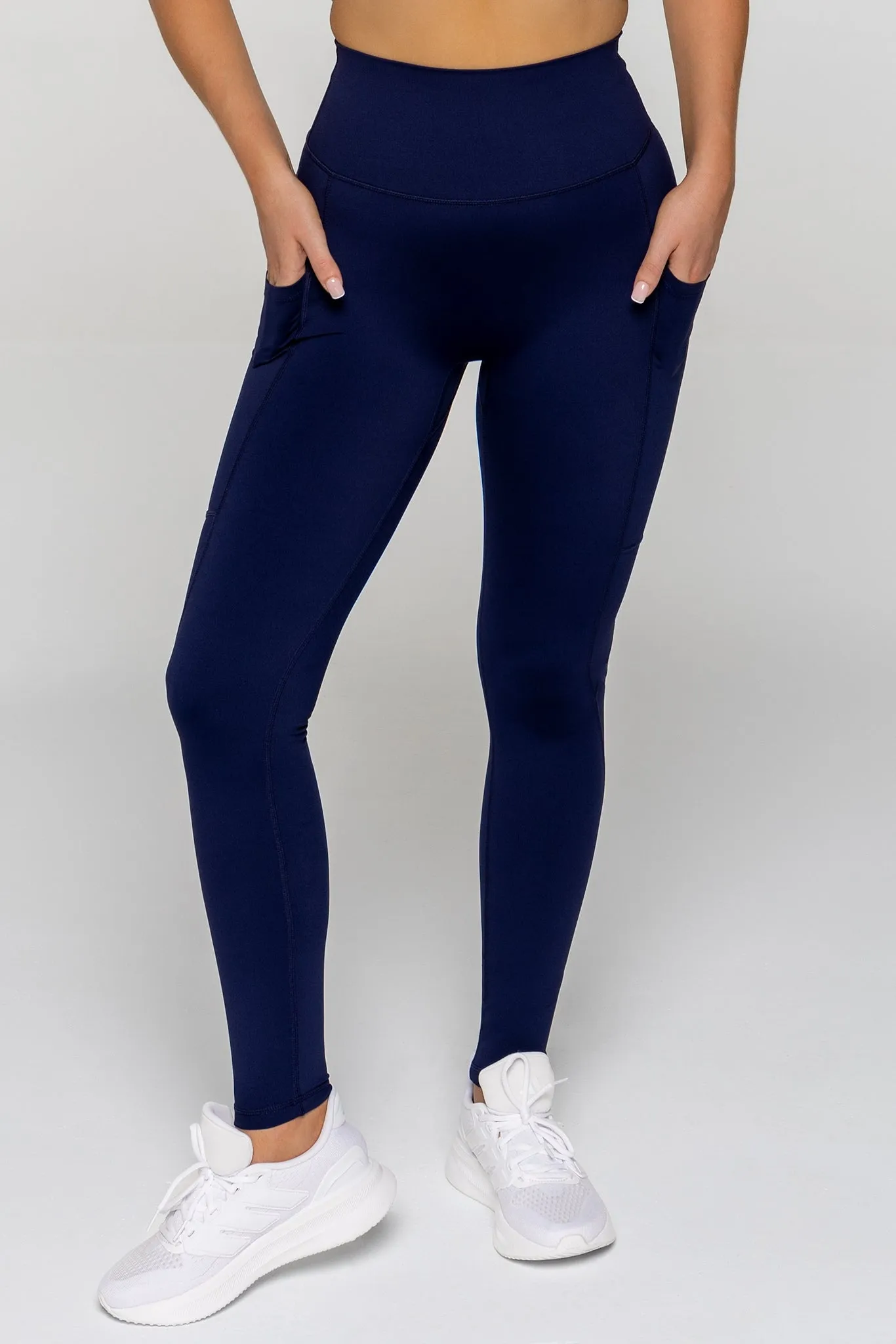 WOMEN'S HIKING LEGGINGS FULL LENGTH DEEP BLUE