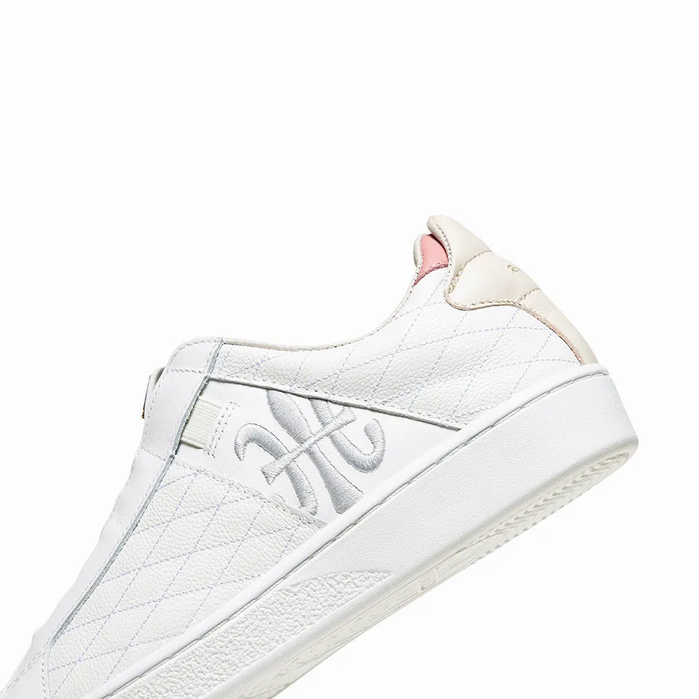 Women's Icon Lux White Pink Beige Leather Sneakers 92533-010