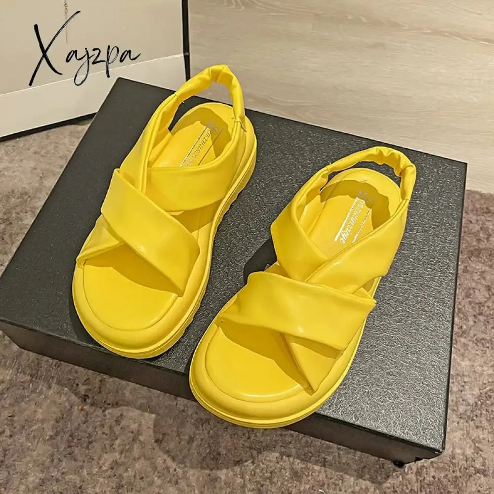 Xajzpa - 2023 Sandals Women New Platform Sandals Summer Women Fashion PU Lightweight Buckle Sandals Platform Heel Sandals Sandalias Mujer